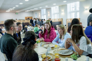 Youth ministry students in the dining room Youth ministry students in the dining room